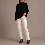 Women's Chunky Cable Knit Turtleneck Winter Sweater-Loom Union