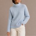 Women's Chunky Cable Knit Turtleneck Winter Sweater-Loom Union