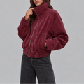 Women's Oversized Suede Bomber Jacket | Vintage Zip-Up Outerwear-Loom Union