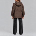 Women's Waterproof Hooded Jacket with Adjustable Waist Drawstring-Loom Union